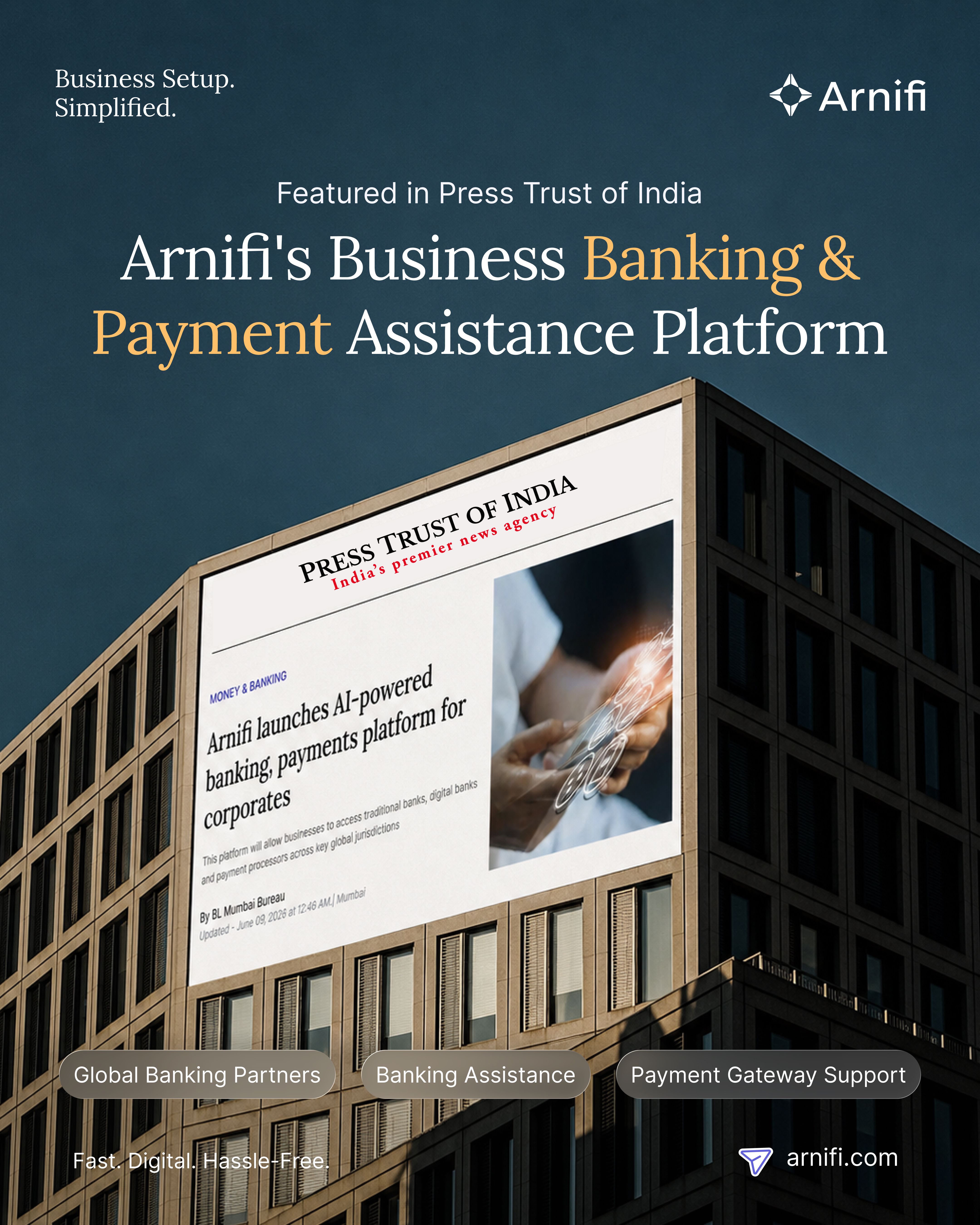 Arnifi Rolls Out Platform for Businesses to Access Banks, Payment Processors Globally